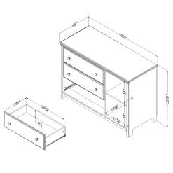 Cotton Candy 3-Drawer Dresser with Baskets - Pure White