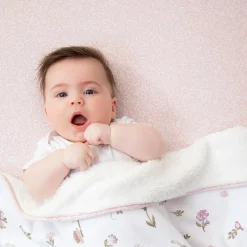 Cotton Jersey Crib Fitted Sheet -P ink flower