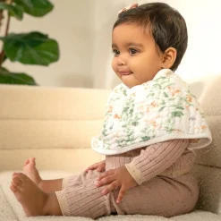 Cotton Muslin Burpy Bib - Butterfly Garden