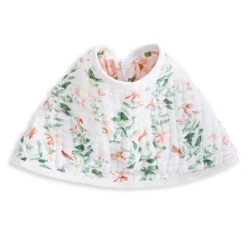 Cotton Muslin Burpy Bib - Butterfly Garden