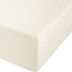 Cotton Muslin Crib Sheet - coconut Milk