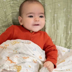 Cotton Muslin Swaddles (2) - Sage Woodland