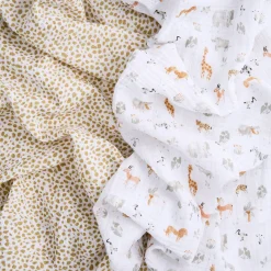 Cotton Muslin Swaddles (2) - Giraffe Safari