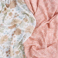 Cotton Muslin Swaddles(2) - Victorian Flowers