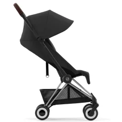 Coya Stroller - Chrome Frame with Sepia Black Seat