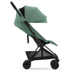 Coya Stroller - Matte Black Frame with Leaf Green Seat