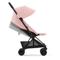 Coya Stroller - Matte Black Frame with Peach Pink Seat