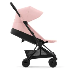 Coya Stroller - Matte Black Frame with Peach Pink Seat