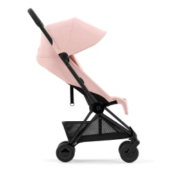 Coya Stroller - Matte Black Frame with Peach Pink Seat