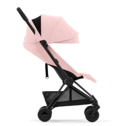 Coya Stroller - Matte Black Frame with Peach Pink Seat