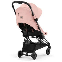 Coya Stroller - Matte Black Frame with Peach Pink Seat