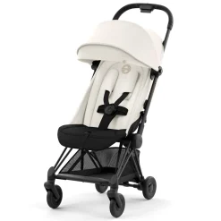 Coya Stroller - Matte Black Frame with Off-White Seat