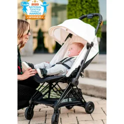 Coya Stroller - Matte Black Frame with Sepia Beige Seat