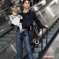 Coya Stroller - Rose Gold Frame with Off-White Seat