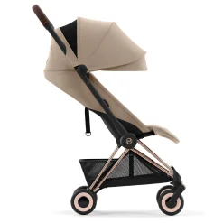 Coya Stroller - Rose Gold Frame with Sepia Beige Seat