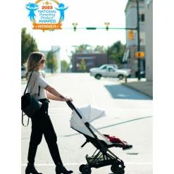 Coya Stroller - Rose Gold Frame with Sepia Beige Seat