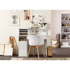 Craft Table with Hutch - Crea Pure White