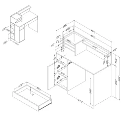 Craft Table with Hutch - Crea Pure White