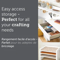 Craft Table with Hutch - Crea Pure White