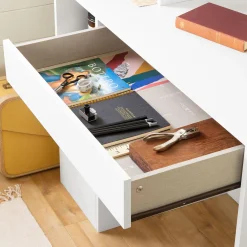 Craft Table with Hutch - Crea Pure White