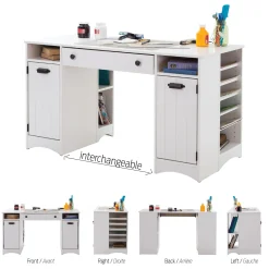 Craft Table with Storage - Artwork Pure White