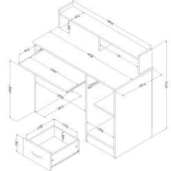 Craft Table with Storage - Axess Weathered Oak