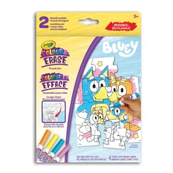 Crayola Colour & Erase Reusable Puzzle Set, Bluey