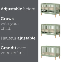 Crib 3-1 Sage Cotton Candy