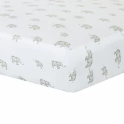 Crib Fitted Sheet - Grey Elephant