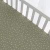 Crib Fitted Sheet - Olive Spots