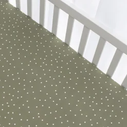Crib Fitted Sheet - Olive Spots
