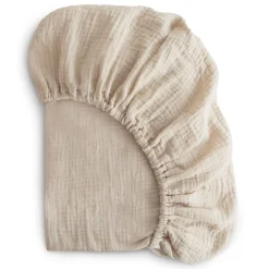 Crib Fitted Sheet Muslin - Fog