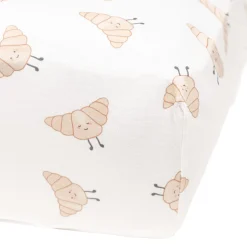Crib Fitted Sheet-croissants