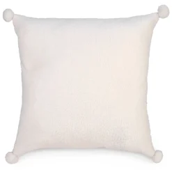 Cushion White Pompoms