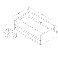 Daybed with Storage - Plenny White Wash