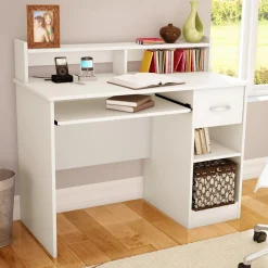 Desk with Keyboard Tray - Axess Pure White