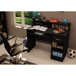 Desk with Keyboard Tray - Axess Pure Black