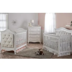 Diamante Convertible Crib - Vintage White