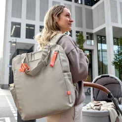 Diaper Backpack Green Label - Beige