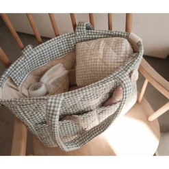 Diaper Bag - Gingham Sage