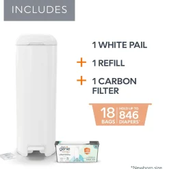 Diaper Genie Patinum Pail - White (18 bags)