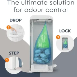 Diaper Genie Patinum Pail - White (18 bags)