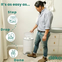 Diaper Pails Dekor Eko - White