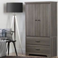 2-Door Armoire with Drawers - Versa Gray Maple