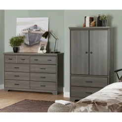 2-Door Armoire with Drawers - Versa Gray Maple