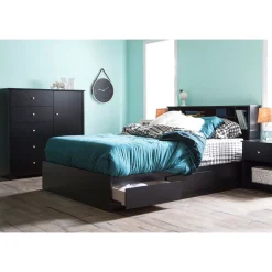 Door Chest with 5 Drawers - Vito Pure Black