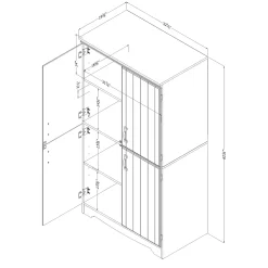 4-Door Storage Cabinet - Farnel Pure White