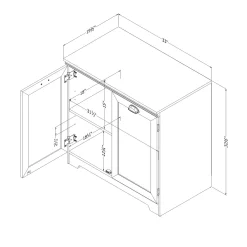 2-Door Storage Cabinet - Farnel Pure White