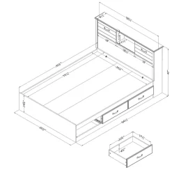 Double Bed and Headboard Set - Ulysses Fall Oak