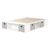 Double Bed with Storage and Baskets - Flexible Pure White